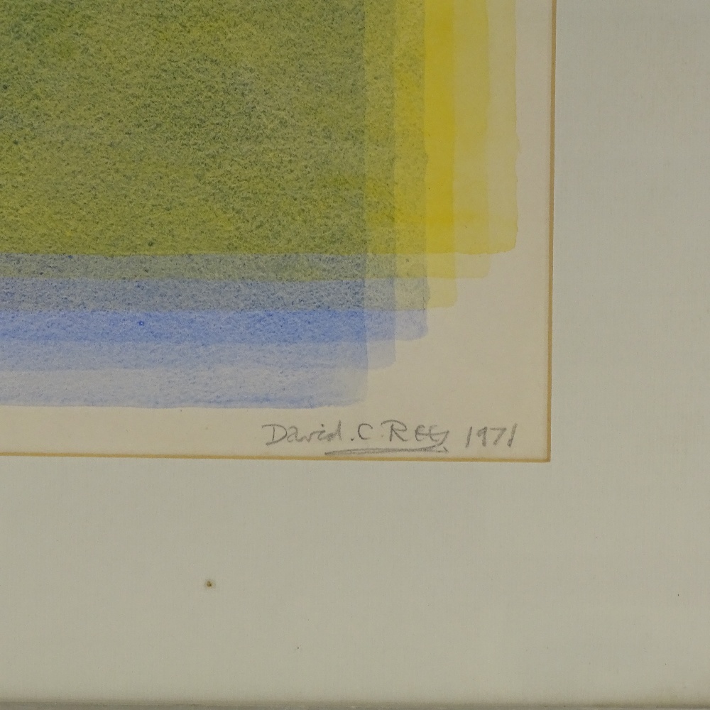 David Rees, watercolour, abstract composition, signed and dated 1971, 14" x 14", framed - Image 3 of 4