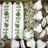 A collection of French porcelain door furniture, including 6 pairs of door finger plates, 12 keyhole