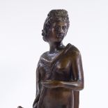 A modern bronze standing Classical figure, height 43cm