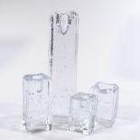 Iittala Finland, 4 glass Arkipelago candlesticks designed by Timo Sarpaneva, largest height 29cm (4)