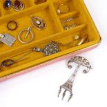 Assorted Victorian and later jewellery, including opal pendant, silver snake ring etc