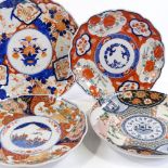 4 various Chinese Imari porcelain plates, largest 25cm across