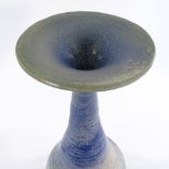 A Studio pottery blue/green glaze vase, hand thrown, artist's monogram ES, dated 2003, height 41cm