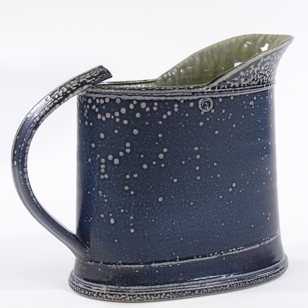 Walter Keeler (British born 1942), salt and ash glaze elongated jug, impressed maker's mark, - Image 3 of 3