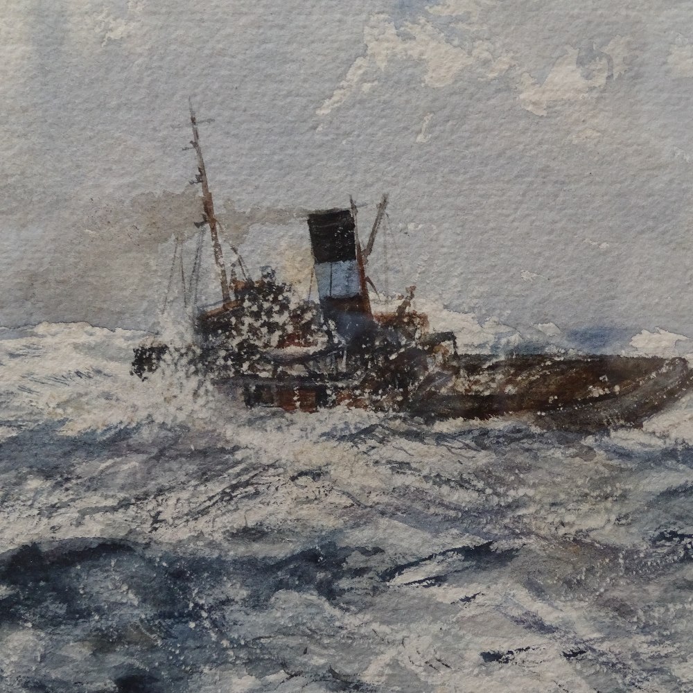 Arthur Burgess RI ROI (1879 - 1957), watercolour, To The Rescue, signed, 11" x 15", Exhibition label - Image 5 of 11