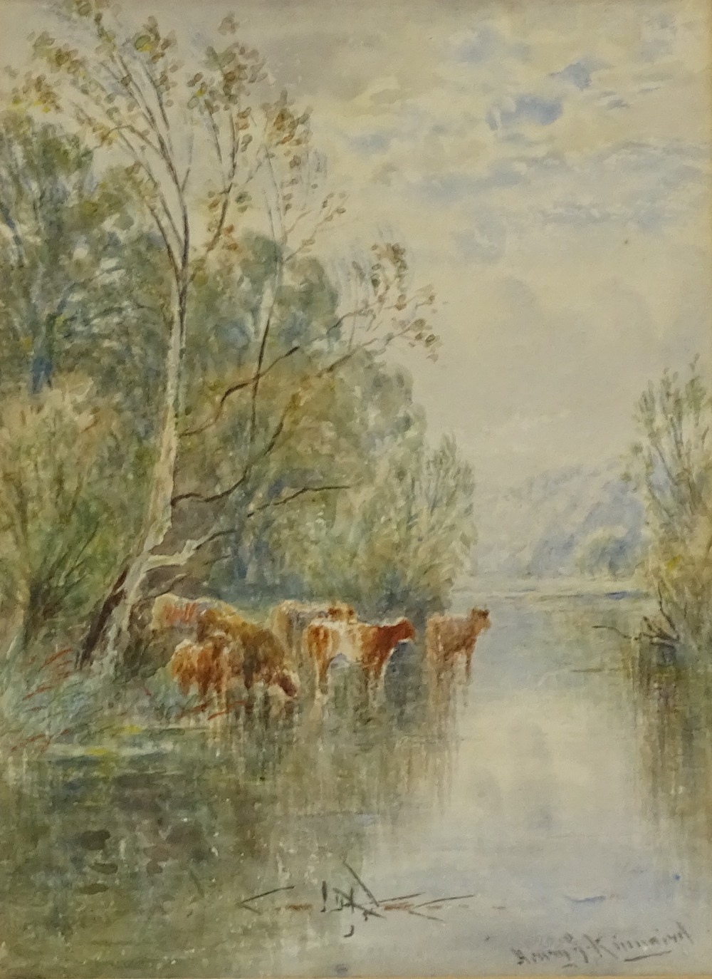 Henry Kinnaird (1880 - 1908), pair of watercolours, rural landscapes, 8" x 5.5", framed