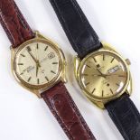 A Seiko EX automatic wristwatch, 25 jewel movement, with crosshair dial and day date apertures,