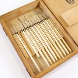 A boxed set of Victorian ophthalmic surgery instruments with ivory handles, by Weiss & Son of