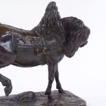 Theodore Gechter (French, 1795 - 1844) patinated bronze sculpture, study of a horse, length 21cm,