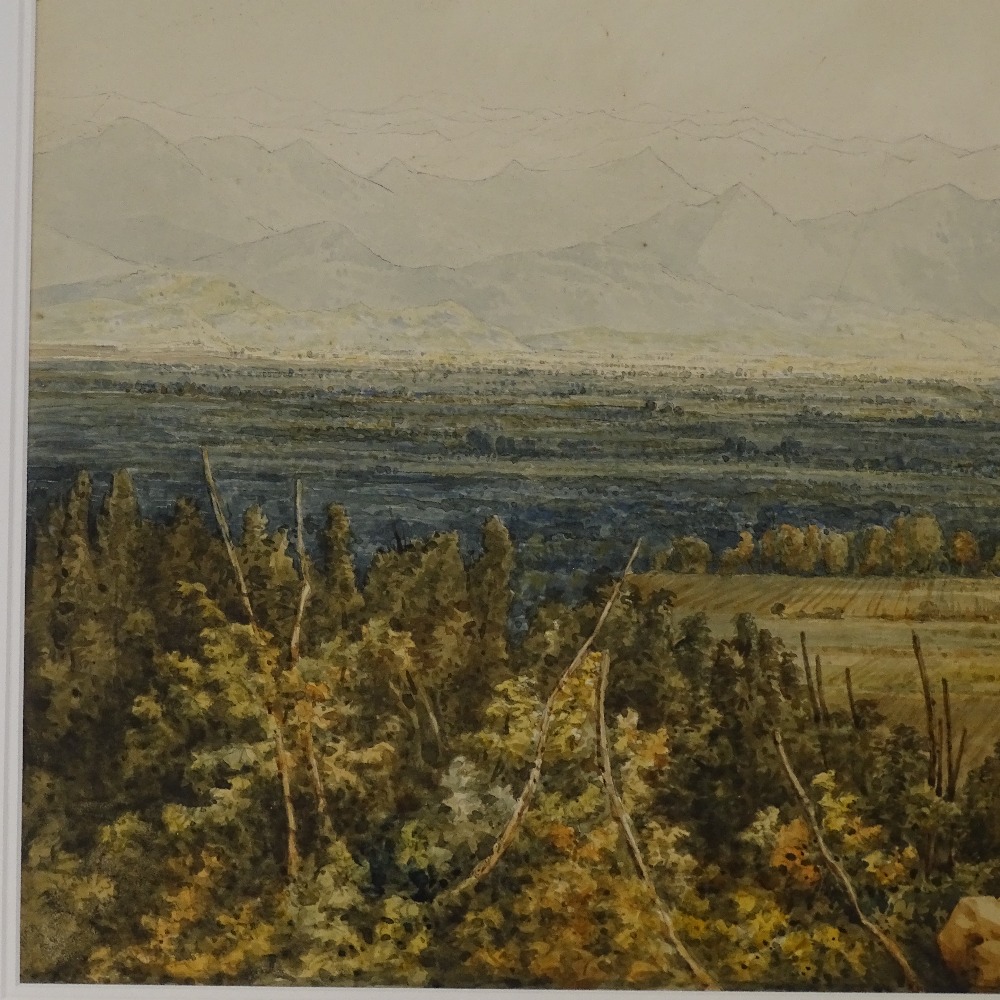 Attributed to JMW Turner RA (1775 - 1851), large watercolour, chain of Alps from Grenoble to - Image 3 of 7