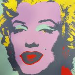 After Andy Warhol, Sunday B morning silk screen, Marilyn Monroe, 36" x 36", publisher stamp verso,
