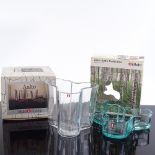 Alvar Aalto, clear glass vase, height 9.5cm, and a Savoy pattern bowl in water green, width 13.