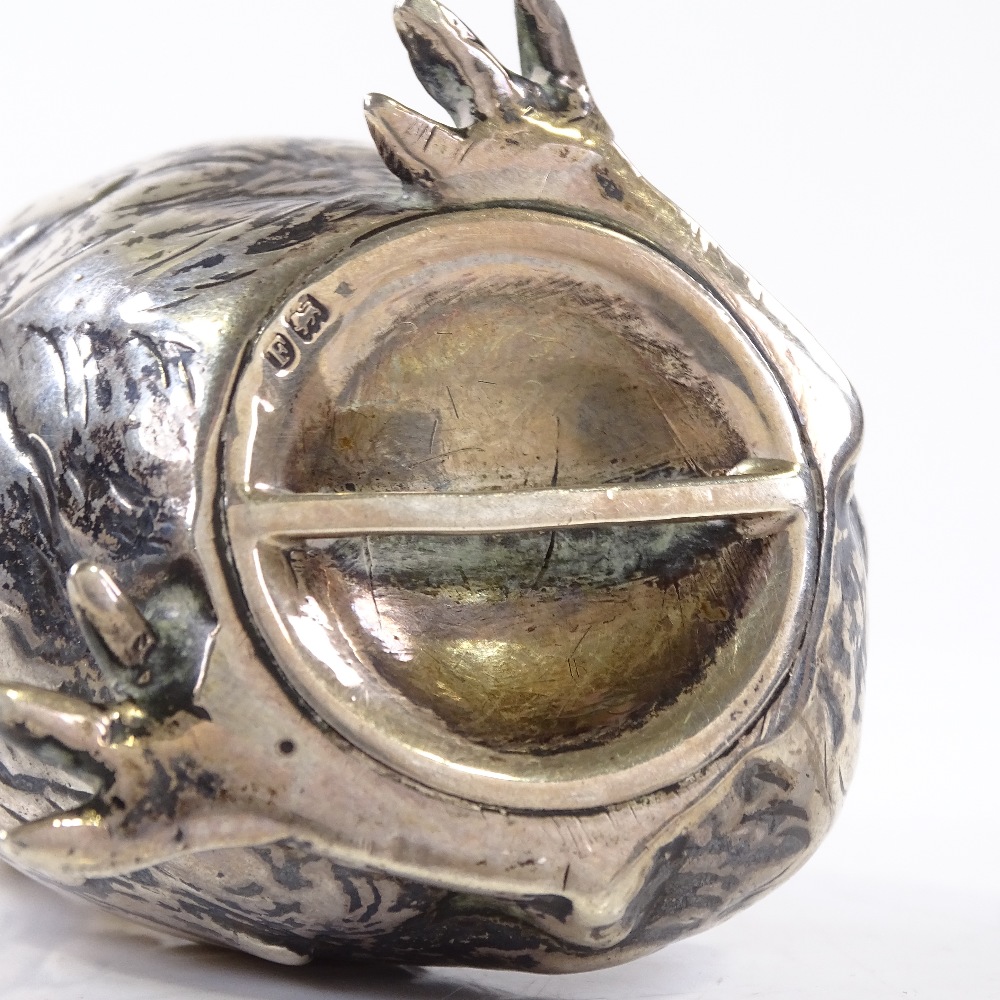 A novelty silver chick design pepperette, by Berthold Muller, with London import marks, height 6. - Image 4 of 4