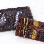 2 crocodile skin handbags