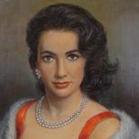 Holst, oil on canvas, portrait of Elizabeth Taylor, signed, dated 1959, 20" x 16", unframed