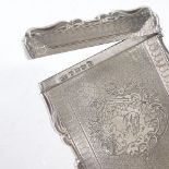 A Victorian rectangular silver card case, with engine turned decoration, by Colen Hewer Cheshire,