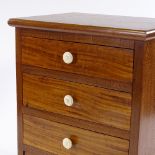 A 19th century mahogany and satinwood collector's chest with ivory handles, height 37cm, width 28cm