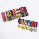 A group of 11 First and Second War Period miniature medals, including OBE, and another group of 6