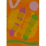 Albert Irvin, screen print, abstract composition, signed in pencil, 2011, sheet size 8" x 5.5",