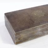 A Victorian rectangular silver cigarette box, by Wright & Davies, hallmarks London 1883, length 18cm