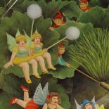 Beryl Cook, colour print, fairies and lilies, signed in pencil, numbered 475/650, published by
