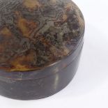 A tortoiseshell dome-top box, diameter 10cm