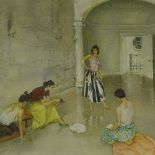 Sir William Russell Flint, colour print, Los Cientos, signed in pencil, with blind stamp, image size
