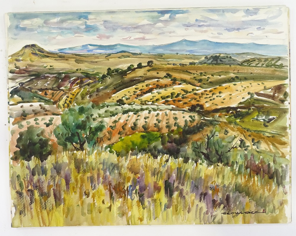 Sevilla Saez (born 1922), folder of watercolours, Continental landscapes, 20" x 25" (7) - Image 3 of 8