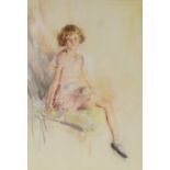 Bevan Petman, coloured pastels, portrait of Kathleen, signed and dated 1938, 18" x 12.5", framed