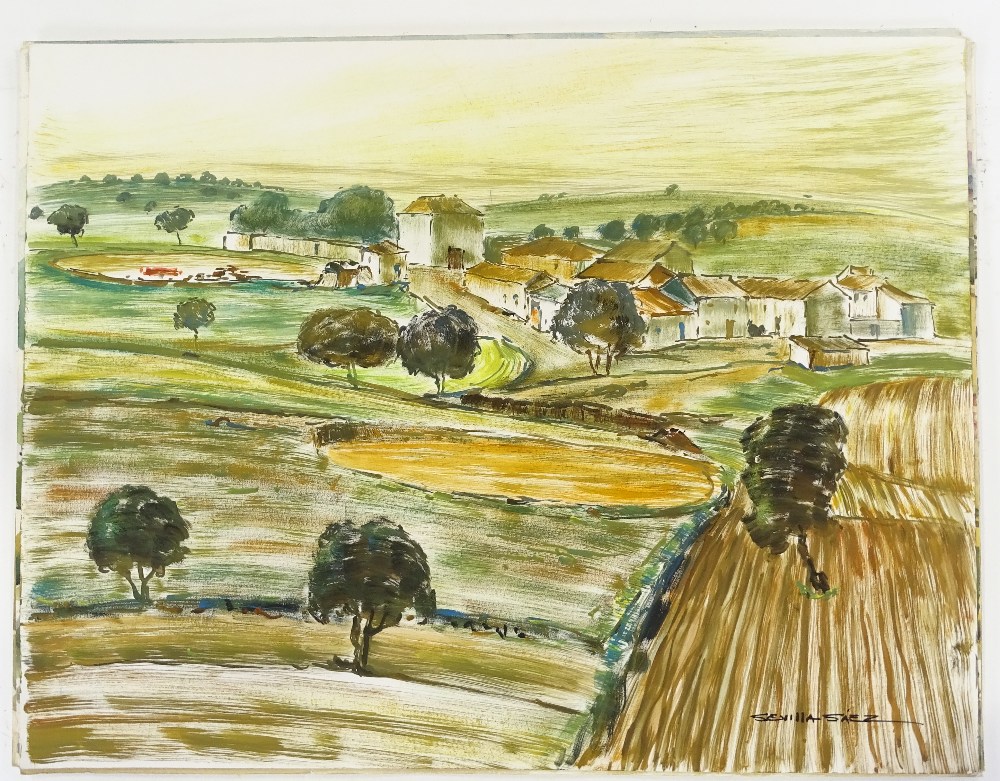 Sevilla Saez (born 1922), folder of watercolours, Continental landscapes, 20" x 25" (7) - Image 5 of 8