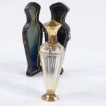 A 19th century Dutch cut-glass perfume bottle, with 18ct gold mounts, height 10cm, in original