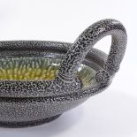 Walter Keeler (British born 1942), a large salt glaze bowl with ash glaze interior, pipe rim and