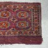 Antique Caucasian handmade Tekke Turkoman rug, 4'2" x 30"
