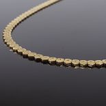 A 9ct gold textured arrowhead collar necklace, length 40cm, 18.7g