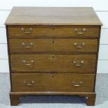 A George III mahogany chest of 4 long graduated drawers, width 2'9", height 2'10"
