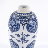 A Chinese blue and white porcelain vase, hand painted decoration, height 22cm