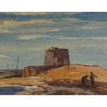 George Graham (1881 - 1949), watercolour, the Martello Tower, signed, 9.5" x 12", framed