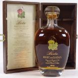 A bottle of Berta Bric Del Gaian Grapper 1990, limited edition no. 538/2000