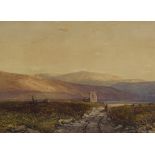 David Cox Junior (1809 - 1885), watercolour, pastoral landscape, signed, 9" x 12.5", framed