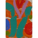 Albert Irvin, screen print, abstract composition, signed in pencil, 2007, sheet size 8" x 5.5",