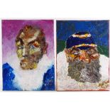Anthony Duffy, 4 acrylics on canvas, portrait studies, signed, 16" x 12", unframed