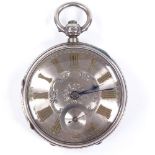 A 19th century silver-cased open-face key-wind lever fusee pocket watch, by William Frame of