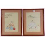 A set of 10 Japanese colour woodblock prints, portrait studies, circa 1900, 14" x 9.5", framed (10)