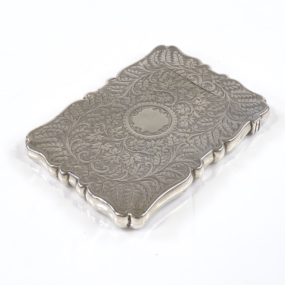 A Victorian silver card case, with all over foliate engraved decoration, by Frederick Marson, - Image 3 of 3