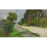 William Tatton Winter RBA (1855 - 1928), watercolour, a road in France, signed with monogram, 5" x