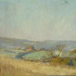 Gertrude Des Clayes (1879 - 1941), coloured pastels, Sussex hills, signed, 7" x 7", mounted