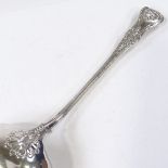 A large Victorian King's pattern silver ladle, by George W Adams of Chawner & Co, hallmarks London
