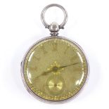 A 19th century silver open-face key-wind lever fusee pocket watch, by J Kaufman of West