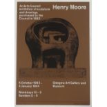 Henry Moore, rare 1963 Exhibition poster, sheet size 16.5" x 11.5", unframed
