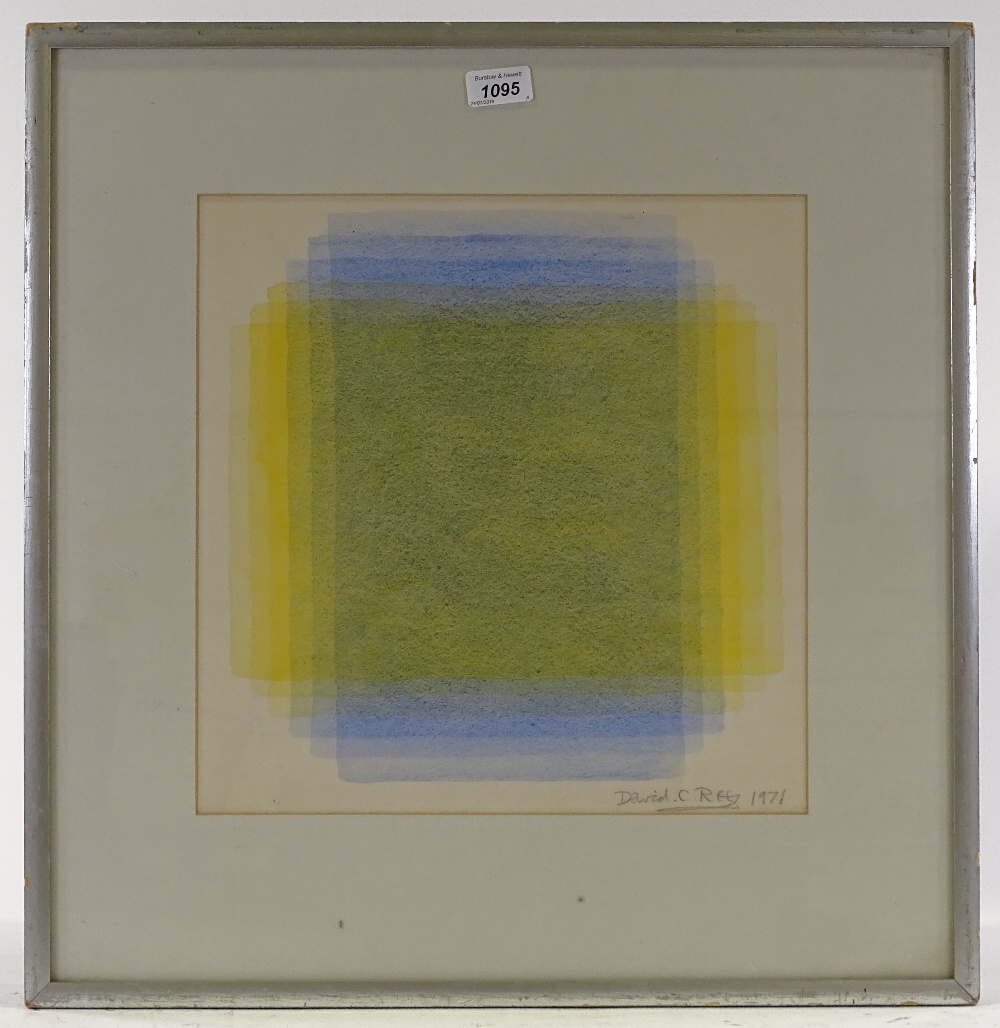 David Rees, watercolour, abstract composition, signed and dated 1971, 14" x 14", framed - Image 2 of 4